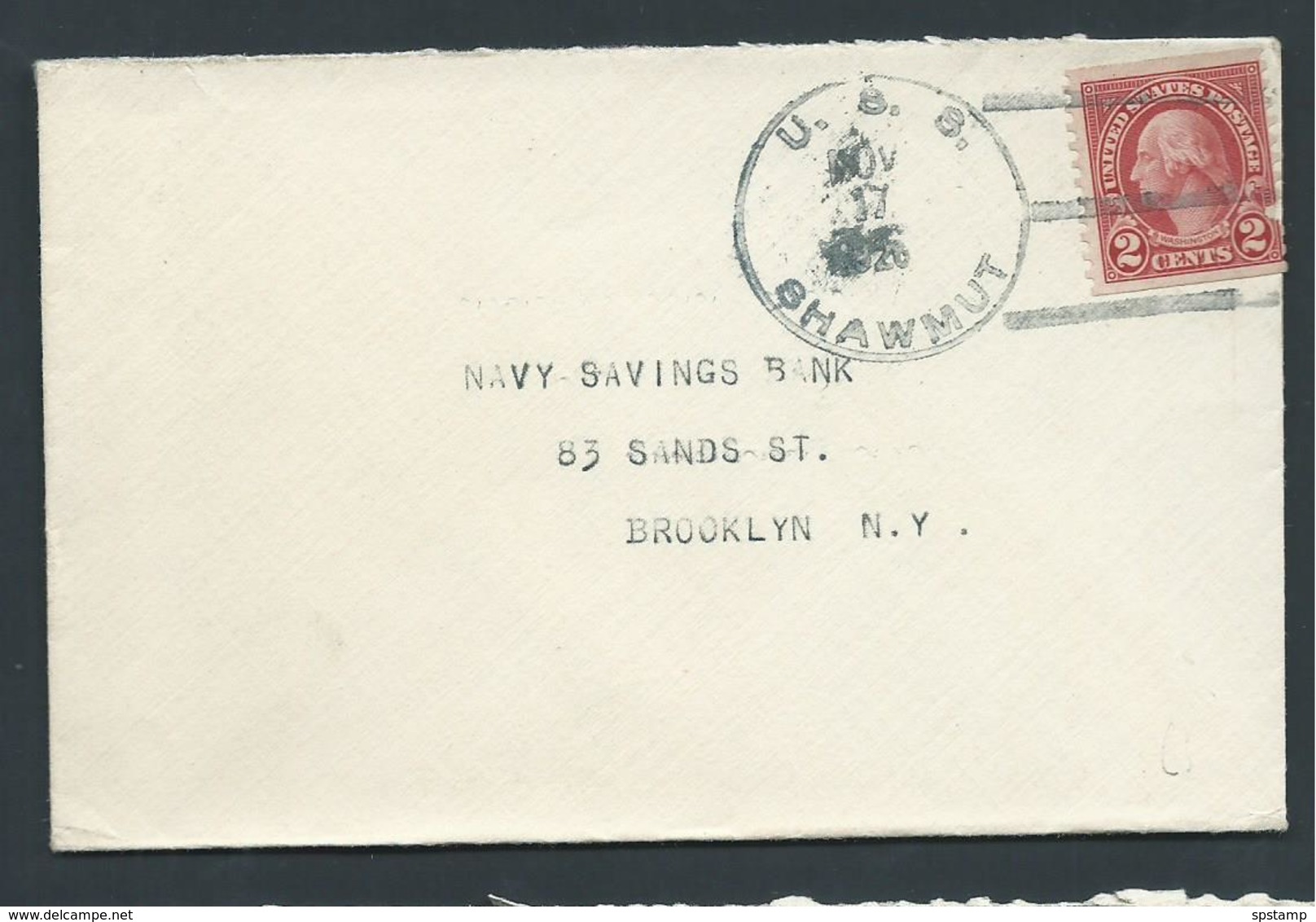 United States US Navy Ship Mail November 1926 Cover Used On USS Shawmut - Covers & Documents