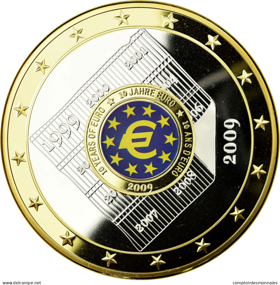 France, Médaille, Géants Euro, 2009, FDC, Copper Gilt - Autres & Non Classés