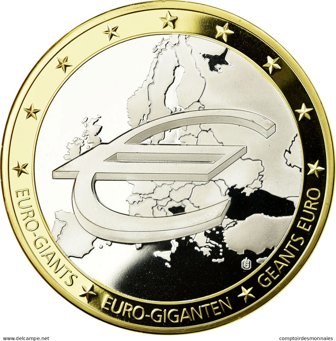 France, Médaille, Géants Euro, 2009, FDC, Copper Gilt - Autres & Non Classés