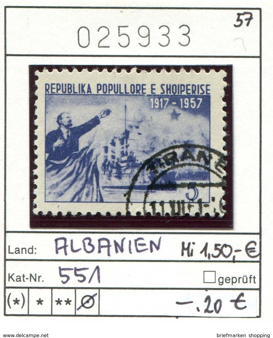 Albanien - Albanie - Albania - Michel 551 - Oo Oblit. Used Gebruikt - Lenin - Albanien