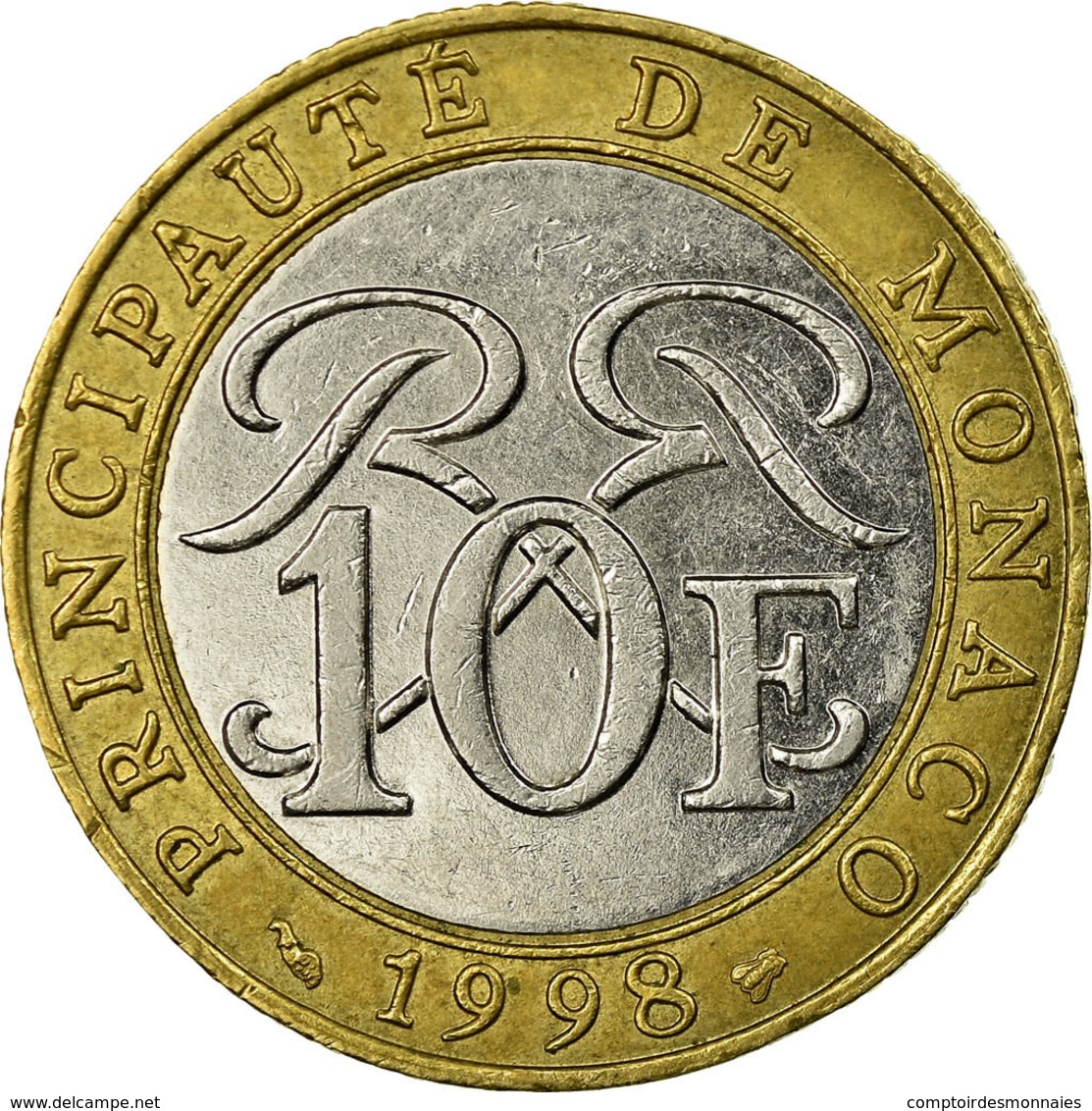 Monnaie, Monaco, Rainier III, 10 Francs, 1995, TTB, Bi-Metallic, Gadoury:MC160 - 1960-2001 Nouveaux Francs