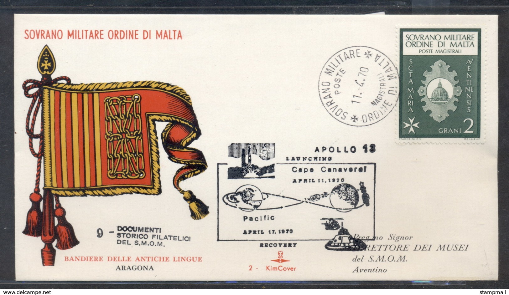 Malta 1970 Sovereign Military Order Apollo 13 Launching FDC - Malte (Ordre De)