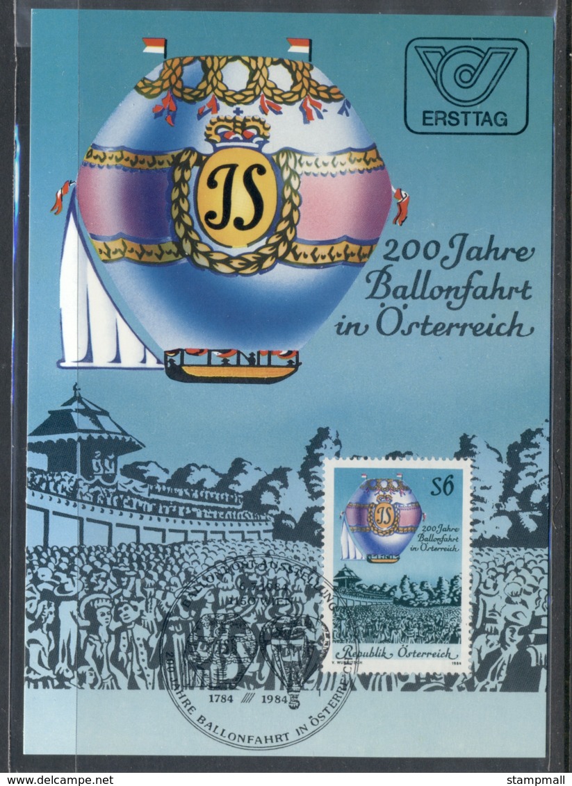 Austria 1984 Balloon Flight Bicentenary Maxicard - FDC