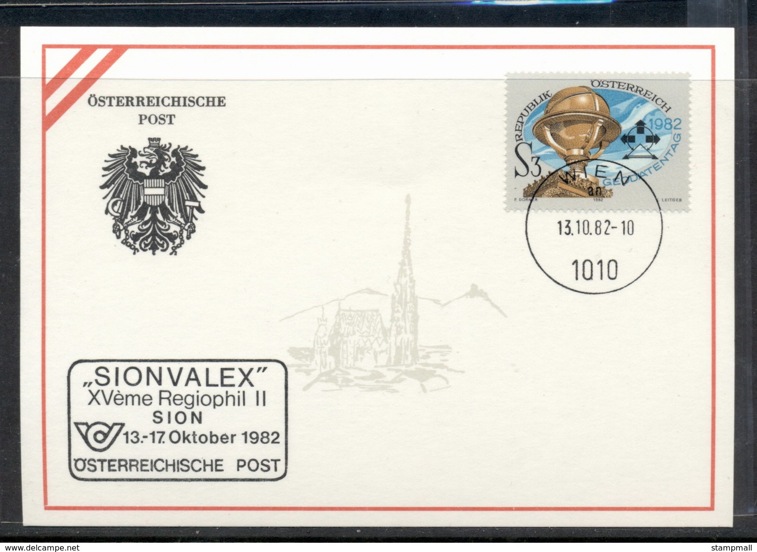 Austria 1982 Geodesist's Day, Sionvalex Souvenir Card - FDC