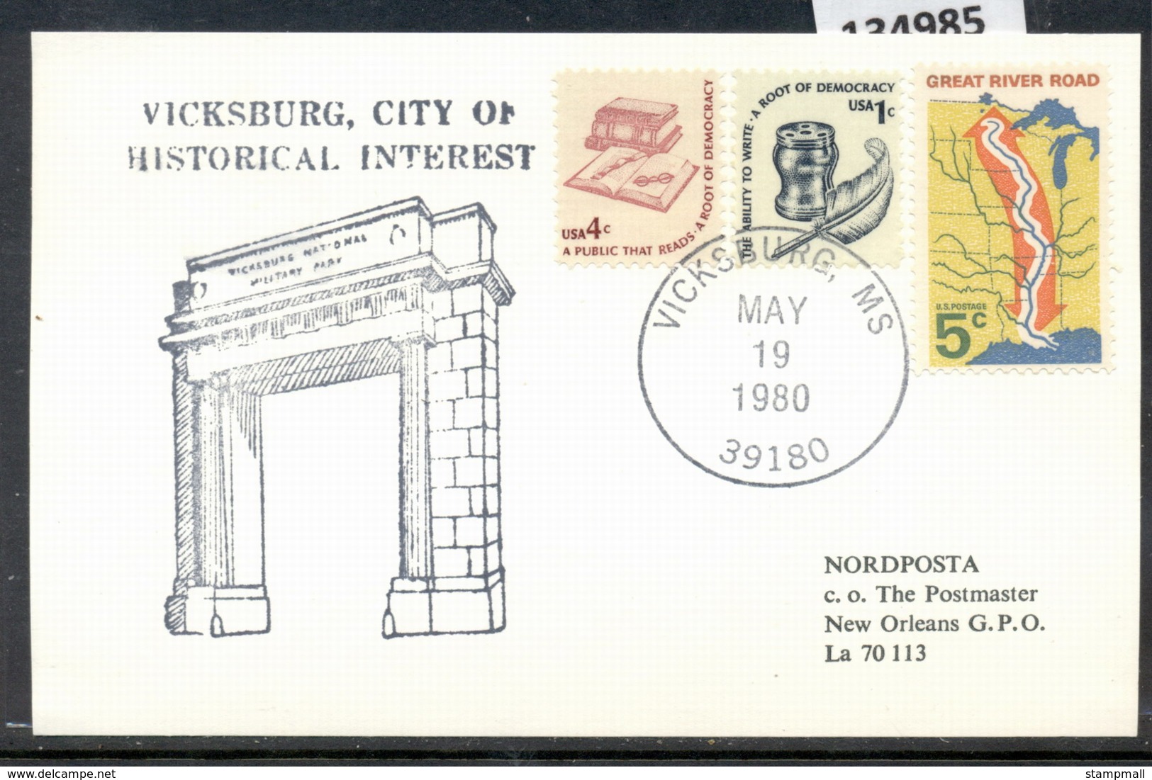 USA 1980 Vicksburg Souvenir Cover - Event Covers