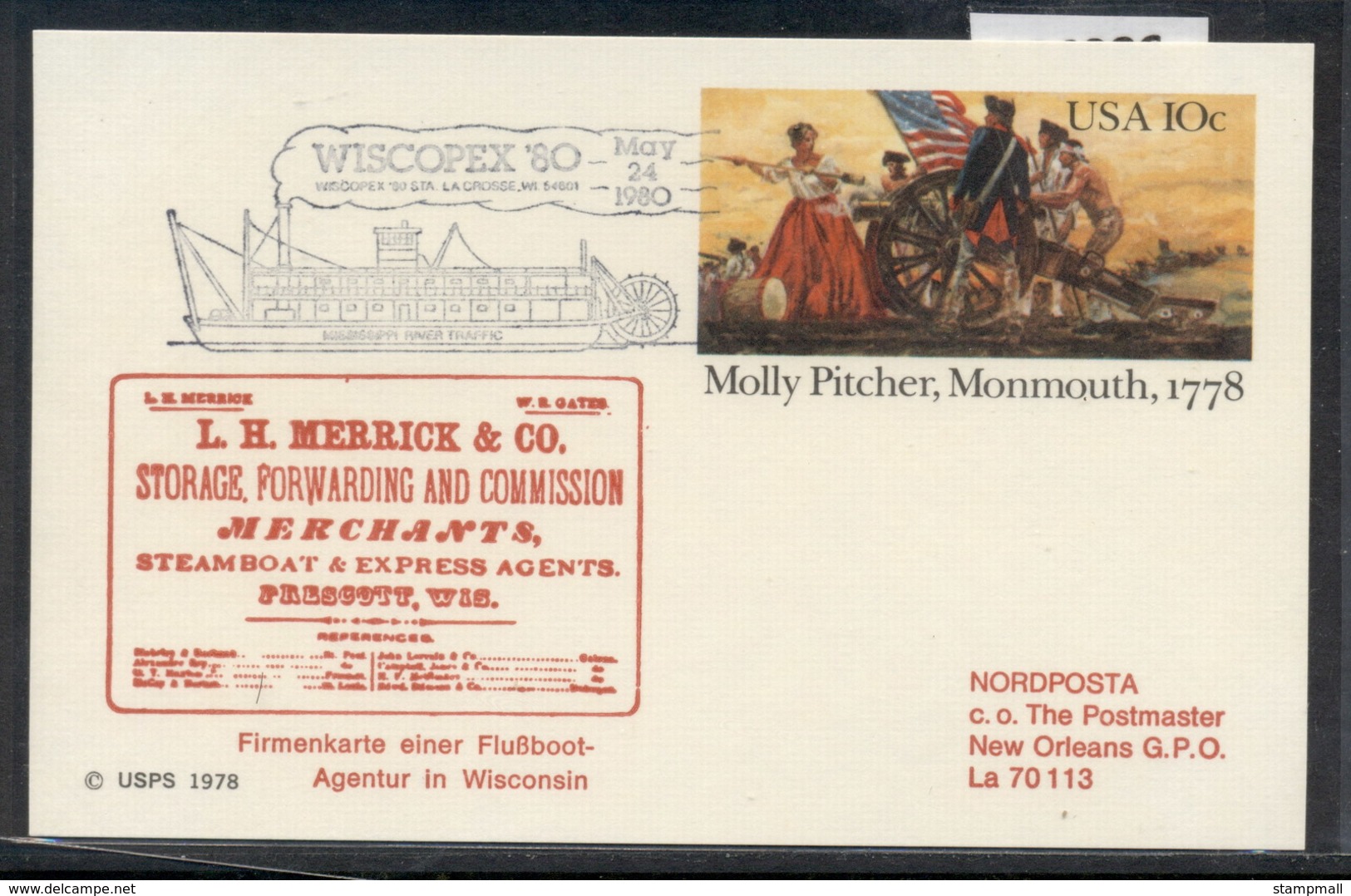 USA 1980 Molly Pitcher PSE, Wiscopex Souvenir Cover - Event Covers