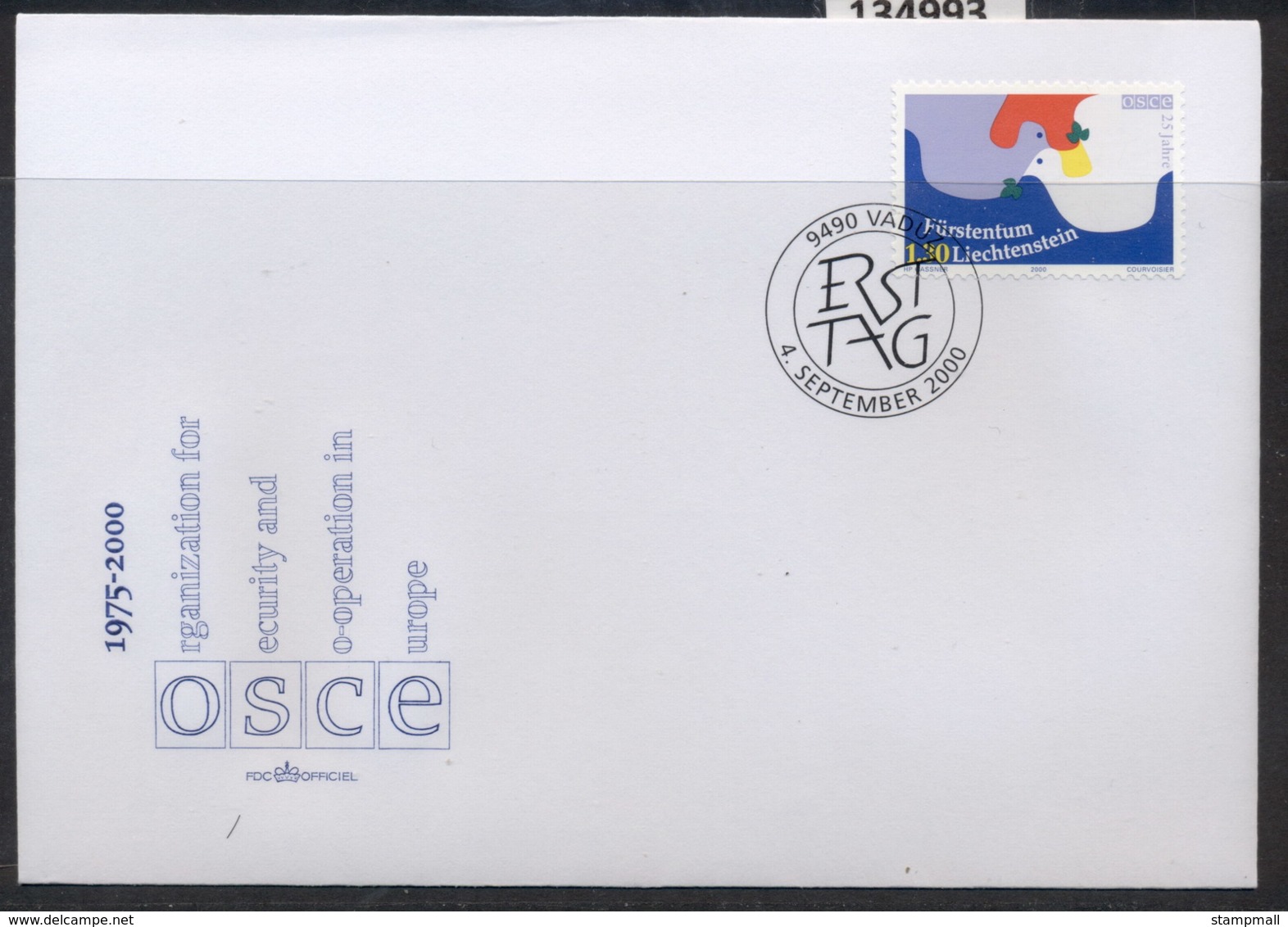 Liechtenstein 2000 OSCE European Security & Cooperation Conference FDC - FDC