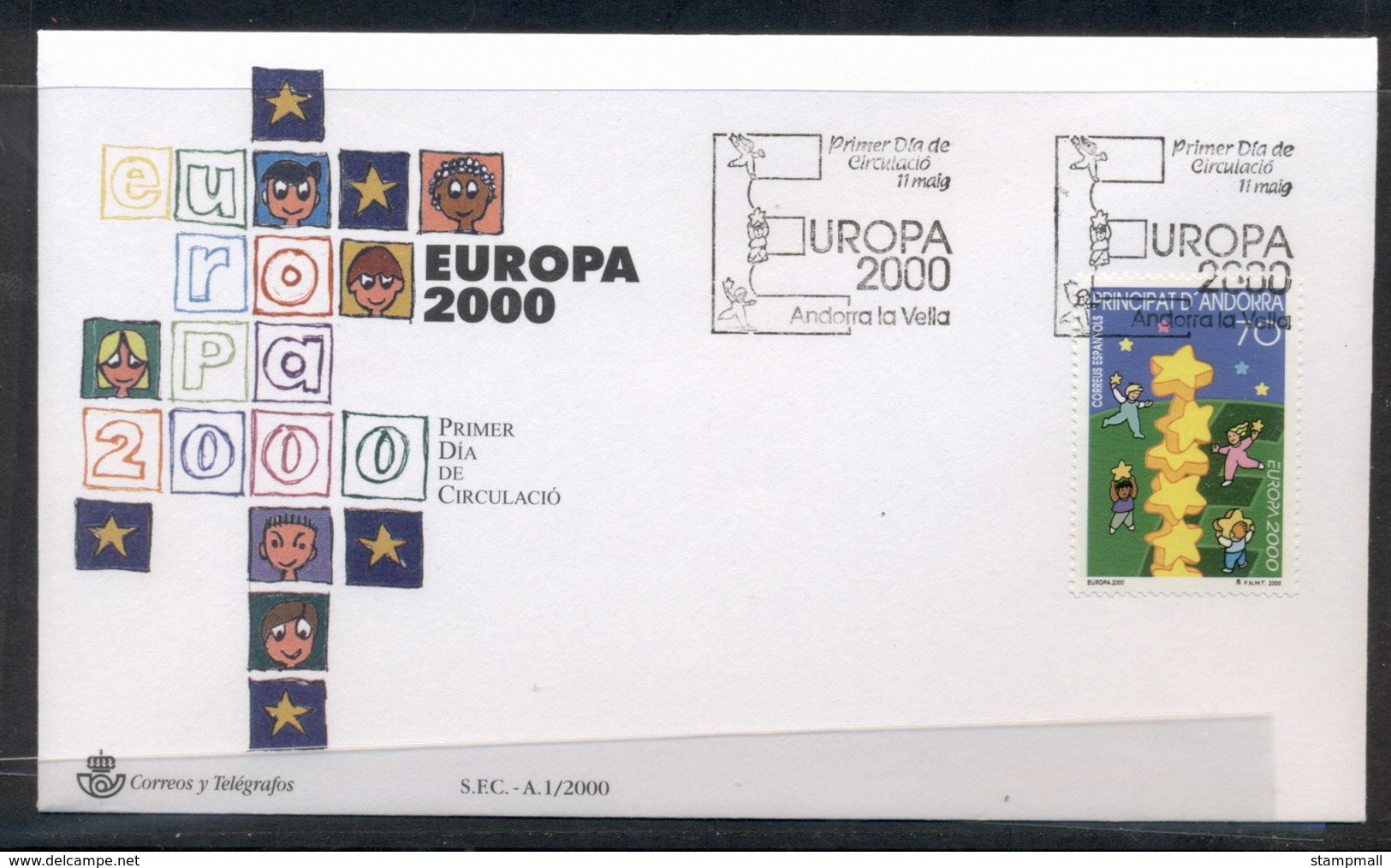 Andorra (Sp) 2000 Europa Field Of Stars FDC - Covers & Documents