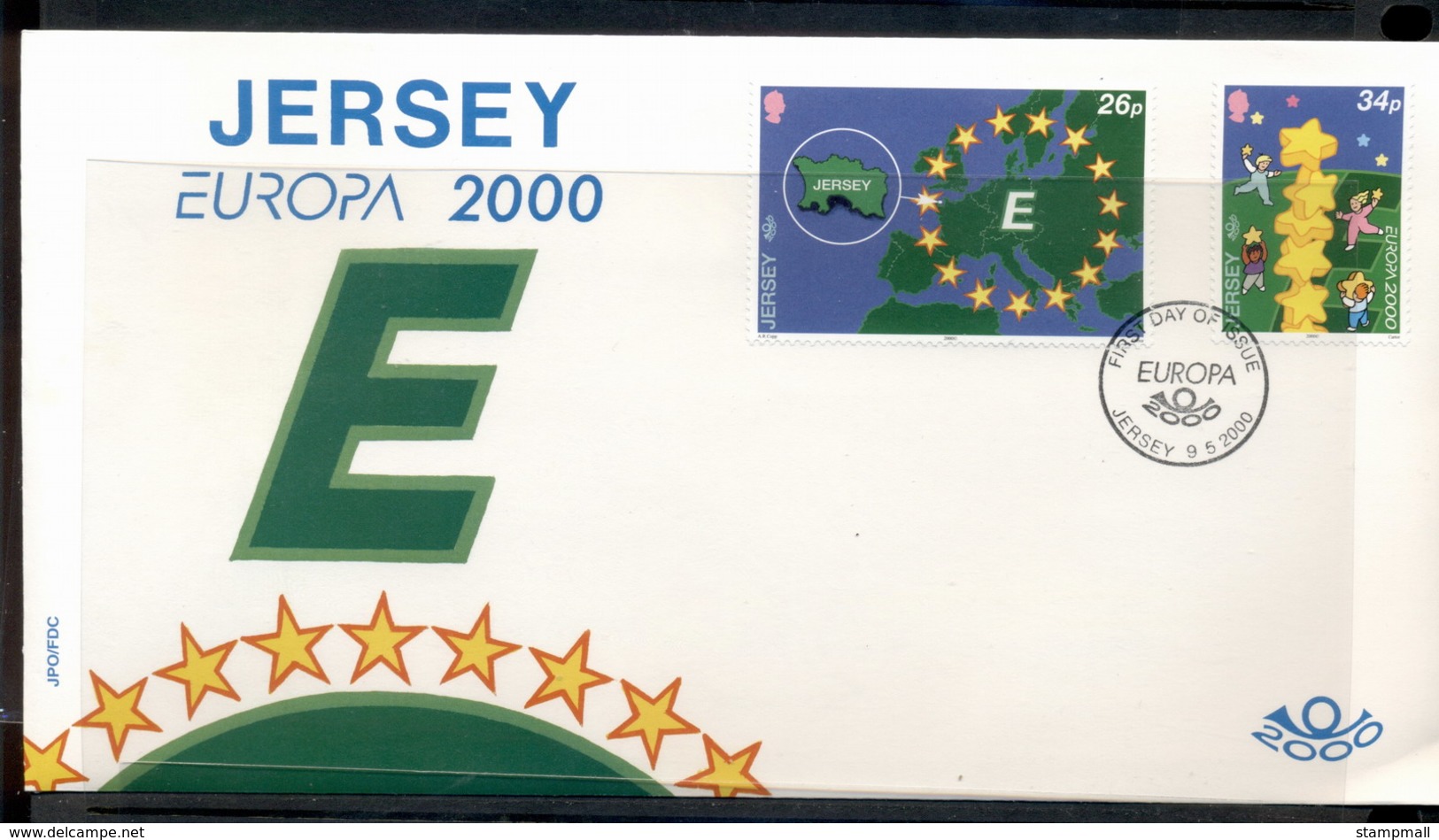 Jersey 2000 Europa Field Of Stars FDC - Jersey