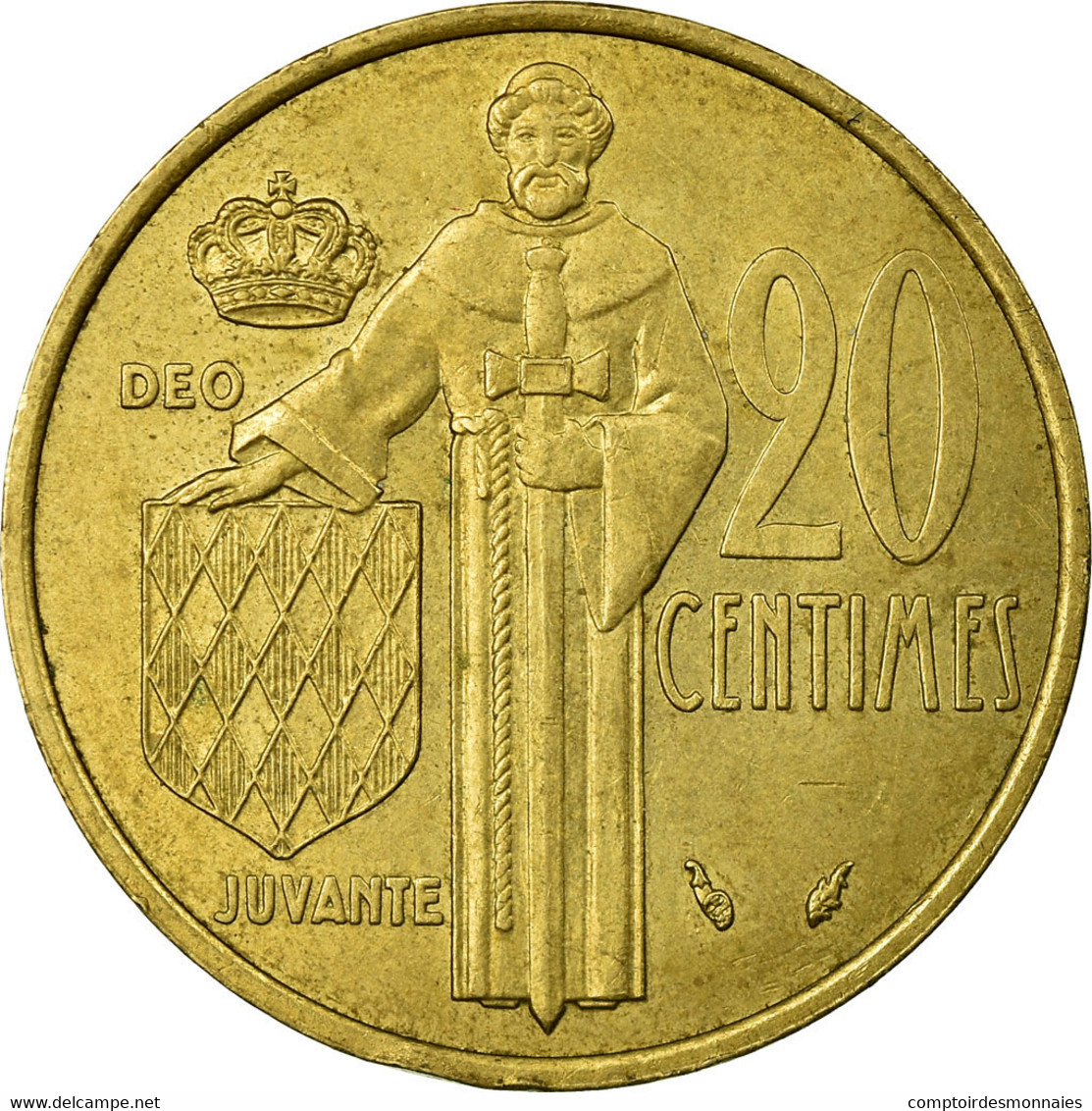 Monnaie, Monaco, Rainier III, 20 Centimes, 1977, TTB, Aluminum-Bronze - 1960-2001 Nouveaux Francs