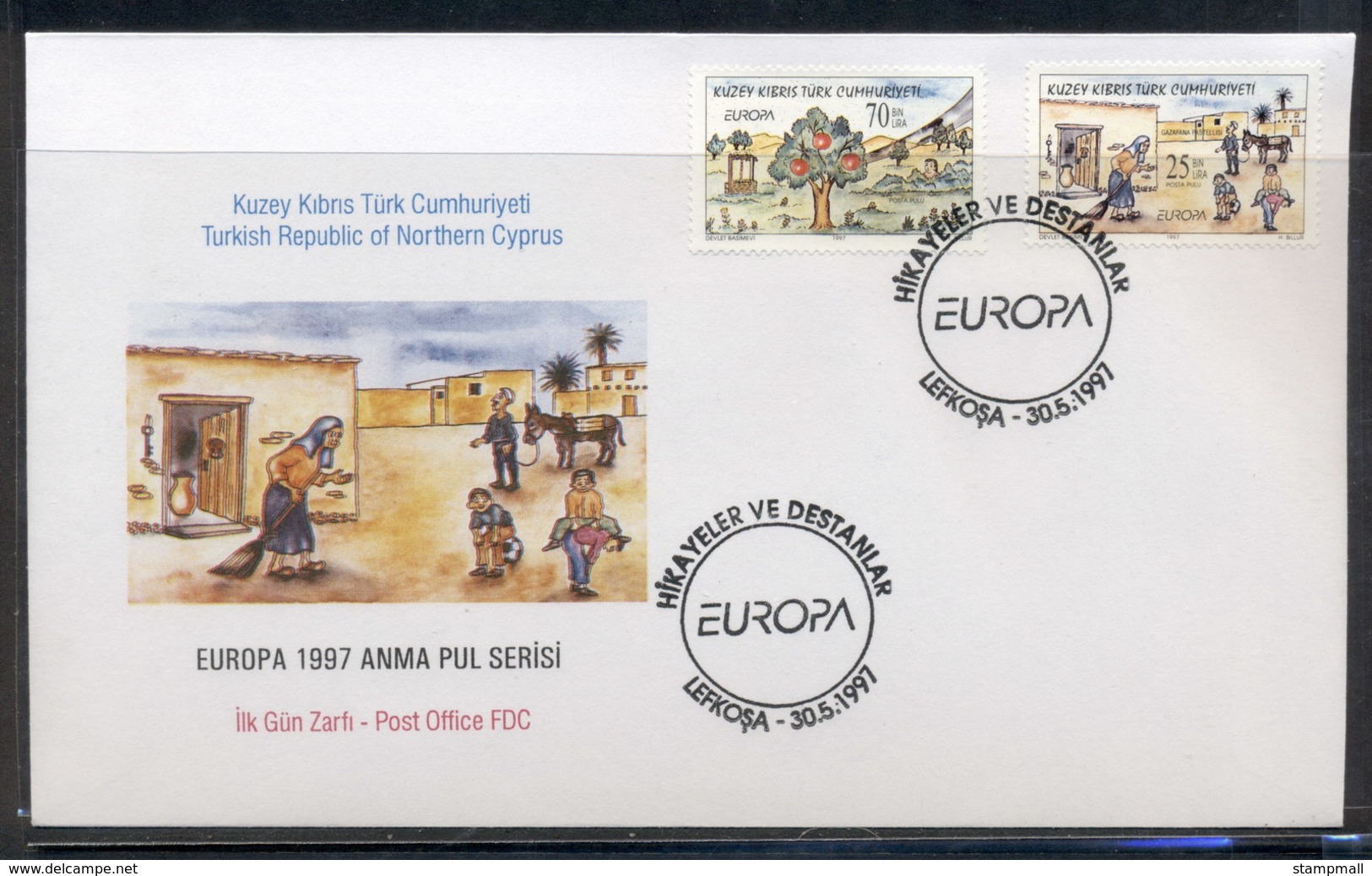 Cyprus Turkish 1997 Europa Myths & Legends FDC - Covers & Documents