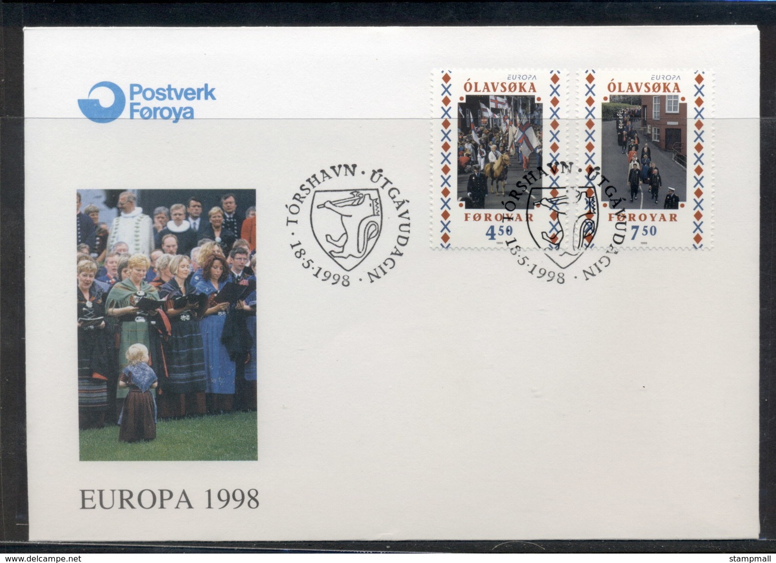 Faroe Is 1998 Europa Holidays & Festivals FDC - Faroe Islands
