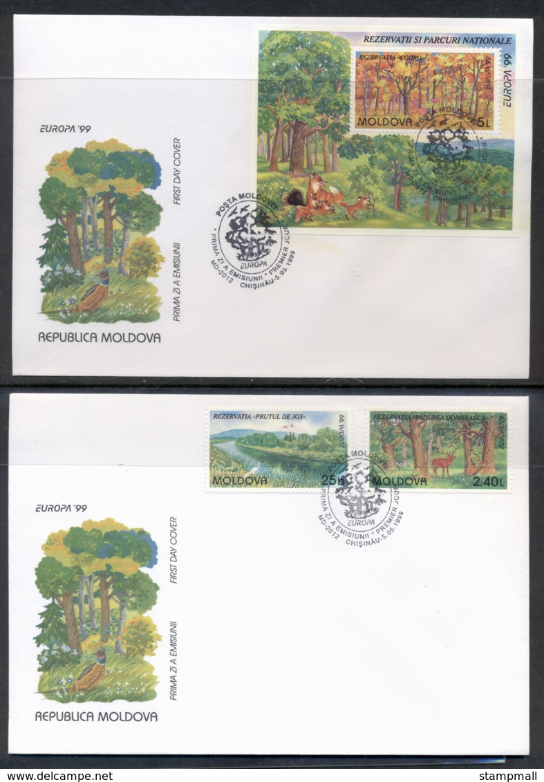 Moldova 1999 Europa Nature Parks + MS 2x FDC - Moldova