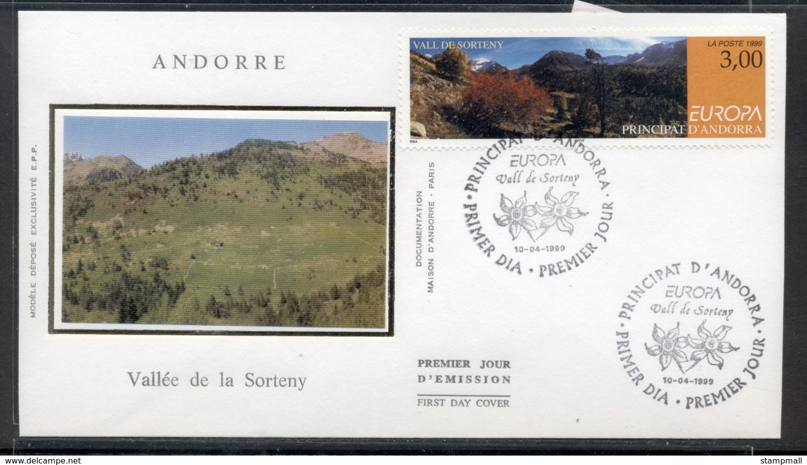 Andorra (Fr) 1999 Europa Nature Parks FDC - Lettres & Documents