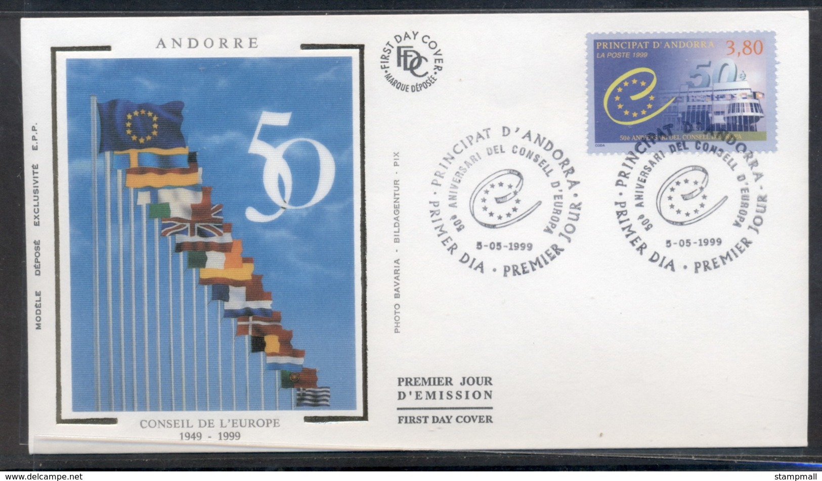 Andorra (Fr) 1999 Council Of Europe FDC - Covers & Documents