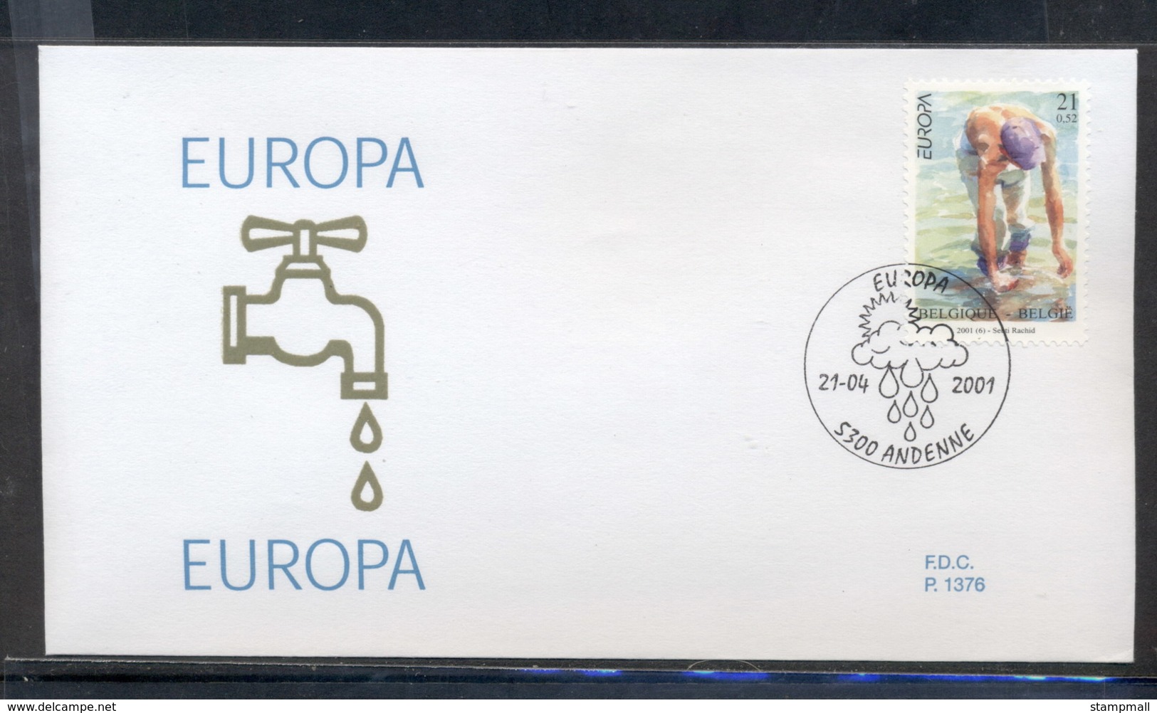 Belgium 2001 Europa Water FDC - 1991-2000