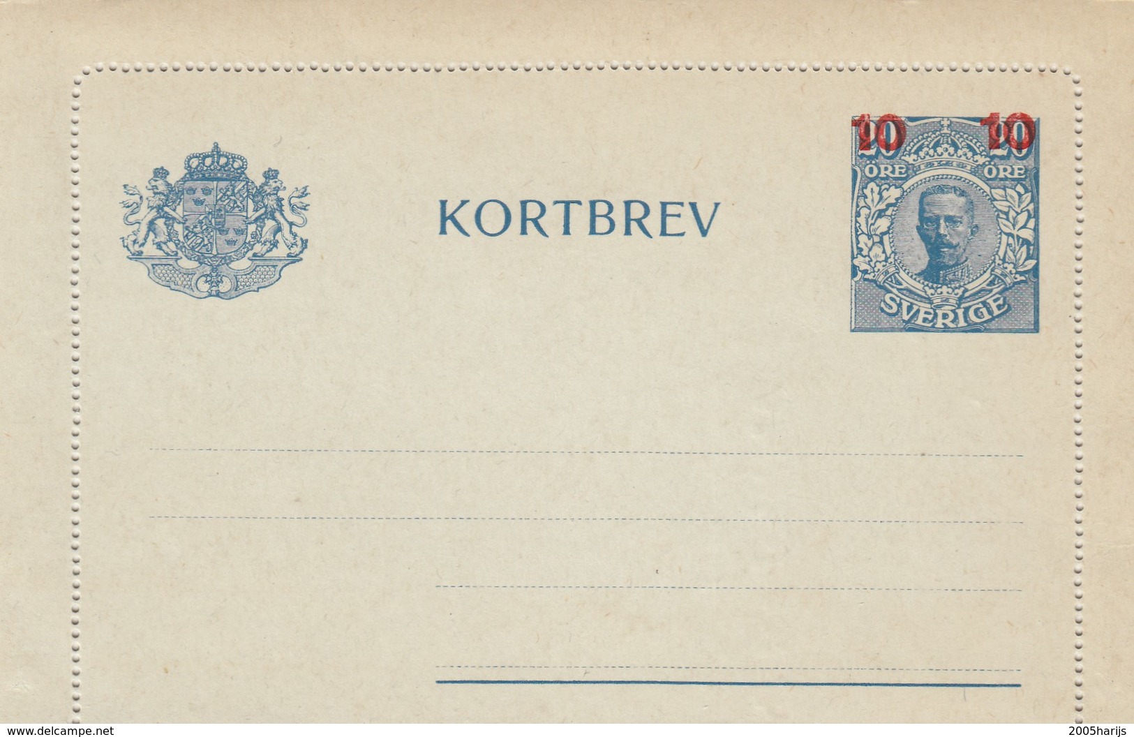 SWEDEN 1922  Kortbrev23  New - Interi Postali