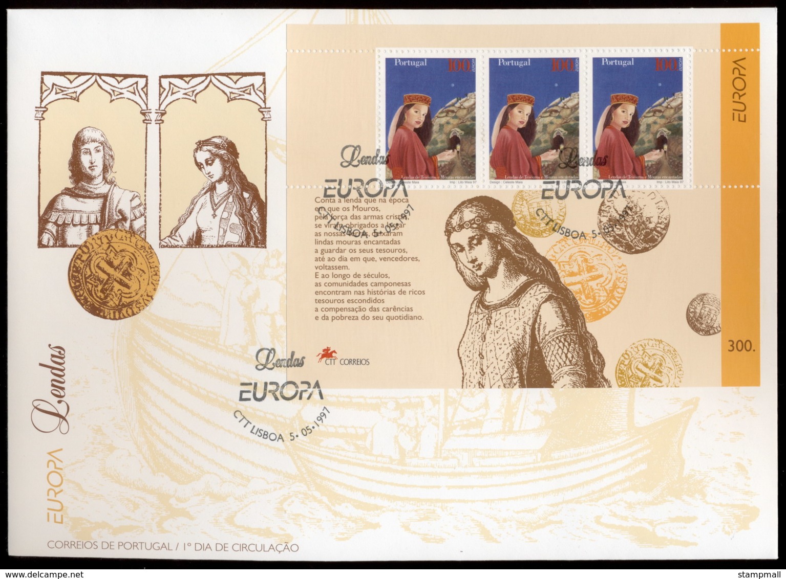 Portugal 1997 Europa Myths & Legends MS XLFDC - FDC