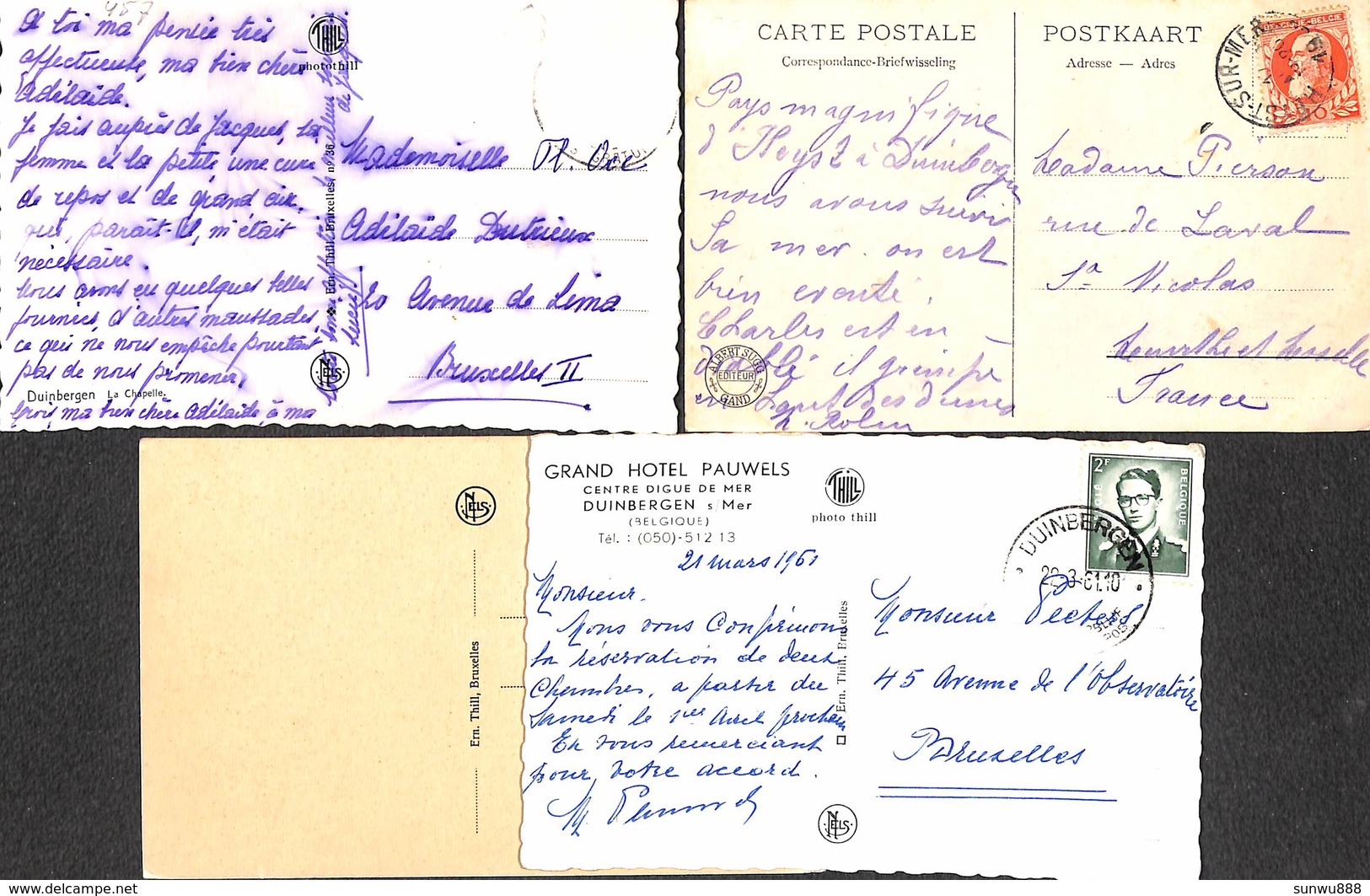 Duinbergen - Lot 4 Cartes (Hôtel Pauwels, Animation Sugg,,) - Knokke