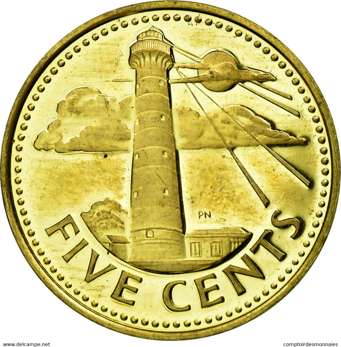 Monnaie, Barbados, 5 Cents, 1973, Franklin Mint, FDC, Laiton, KM:11 - Barbados
