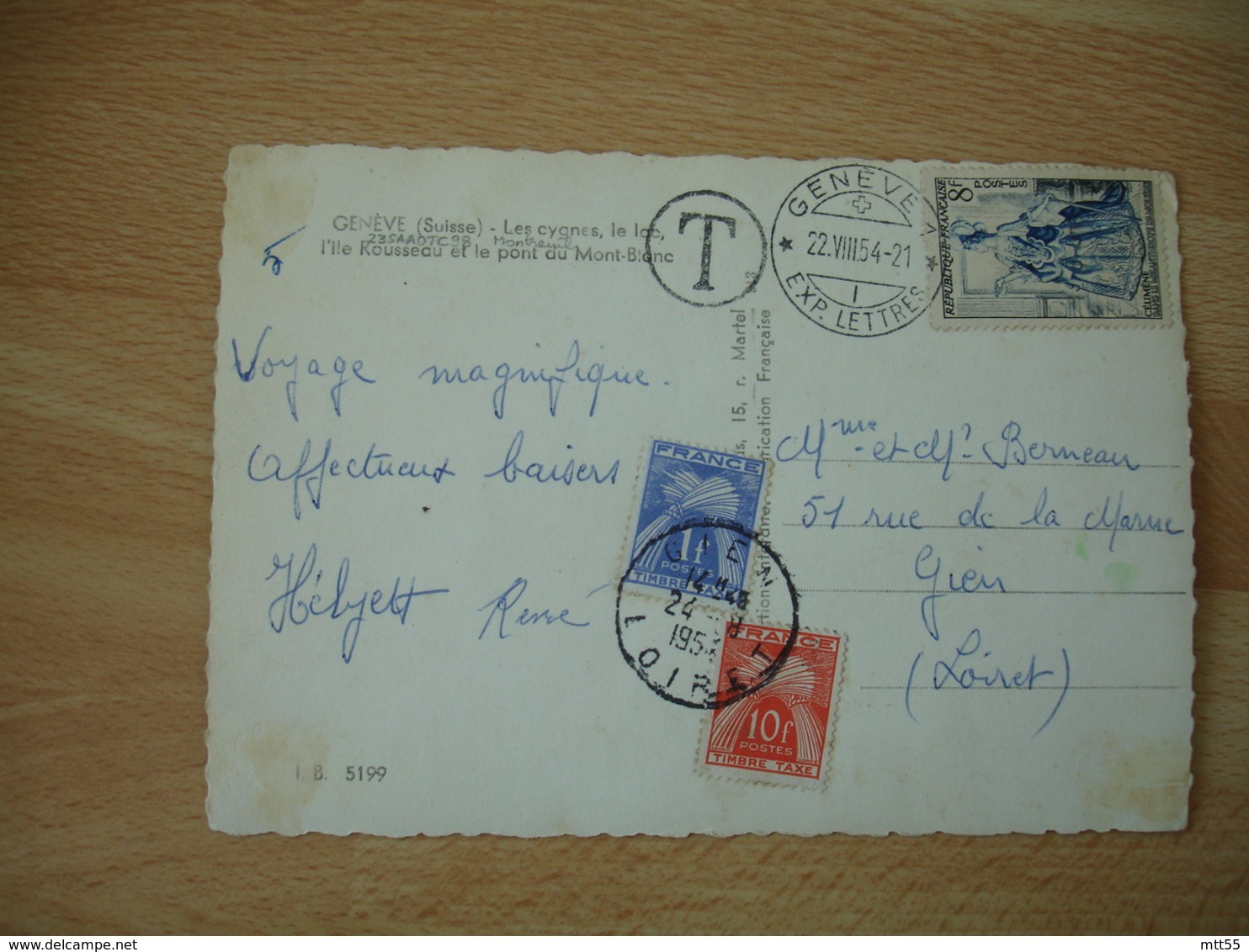 Lettre Taxee 11 F 2 Timbre 1 De 10 F Et 1 De 1 F Gerbes Gerbes - 1859-1959 Lettres & Documents