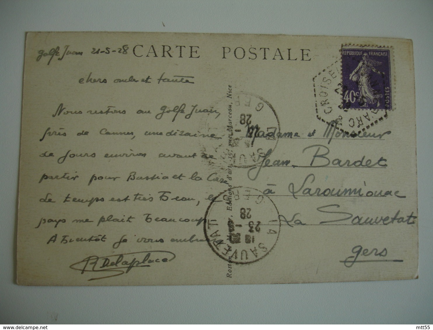 Croiseur Jeanne D Arc Poste Navale Obliteration Sur Lettre - Naval Post