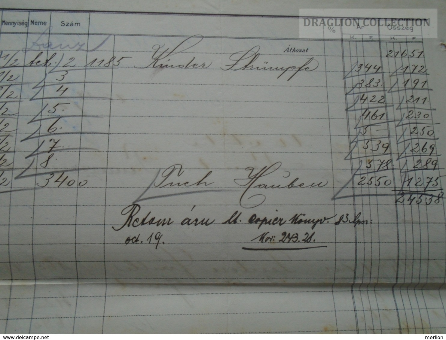 ZA192.22 Hungary   Rechung Faktura Invoice  MUNK MÓR  Budapest  - Lántz -Temesszépfalu  Temes 1912 - Otros & Sin Clasificación