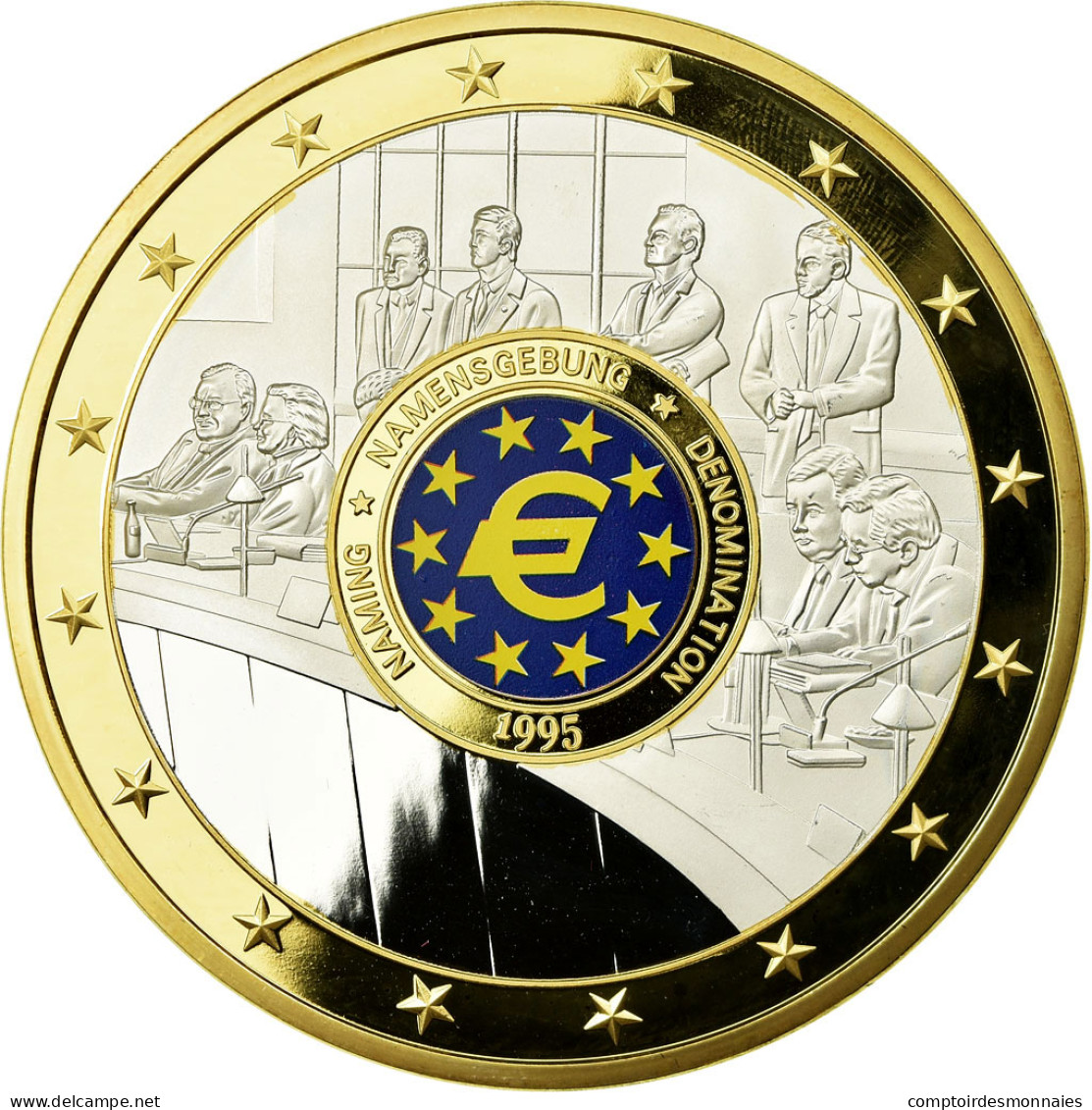 France, Médaille, Géants Euro, Dénomination, 1995, FDC, Copper Gilt - Autres & Non Classés