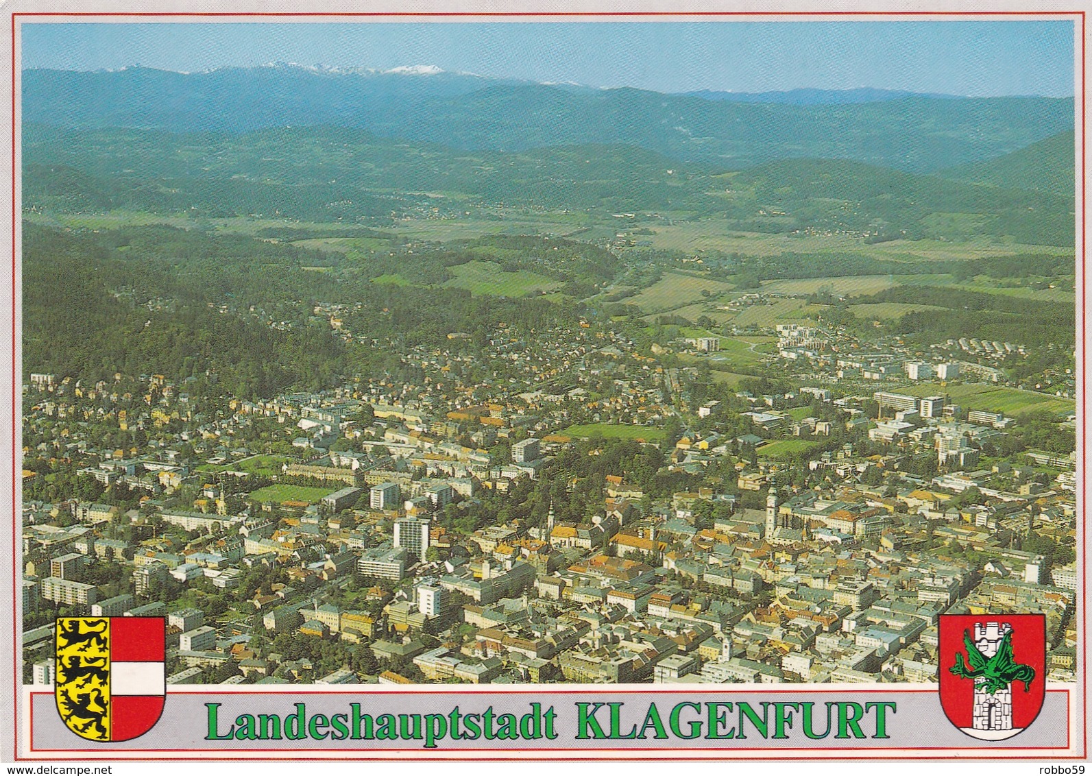 Austria Klagenfurt Aerial View Postcard Unused Good Condition - Other & Unclassified