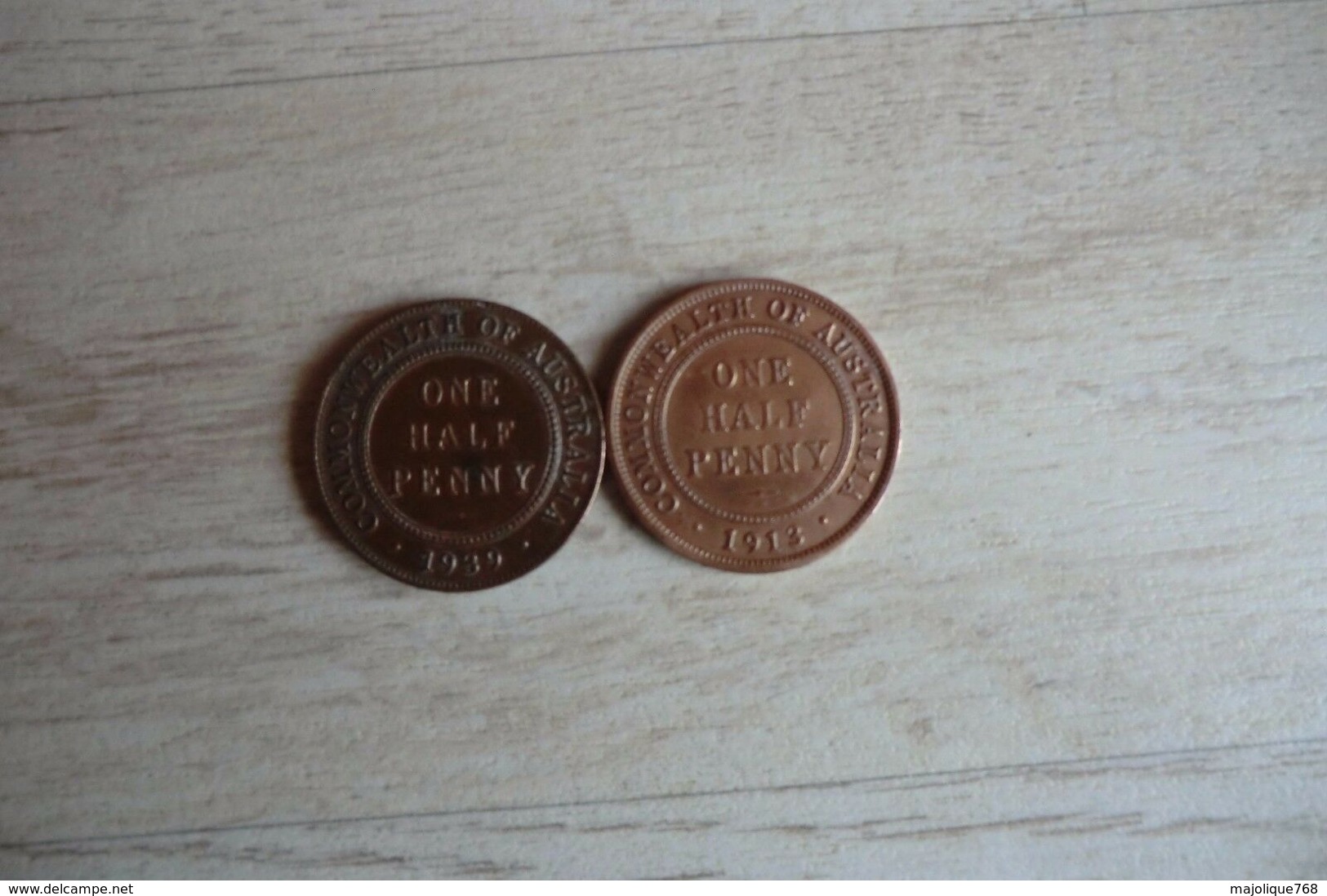 2 Monnaies Australienne De 1/2 Penny 1913 - 1939 En Bronze George V - George VI - ½ Penny