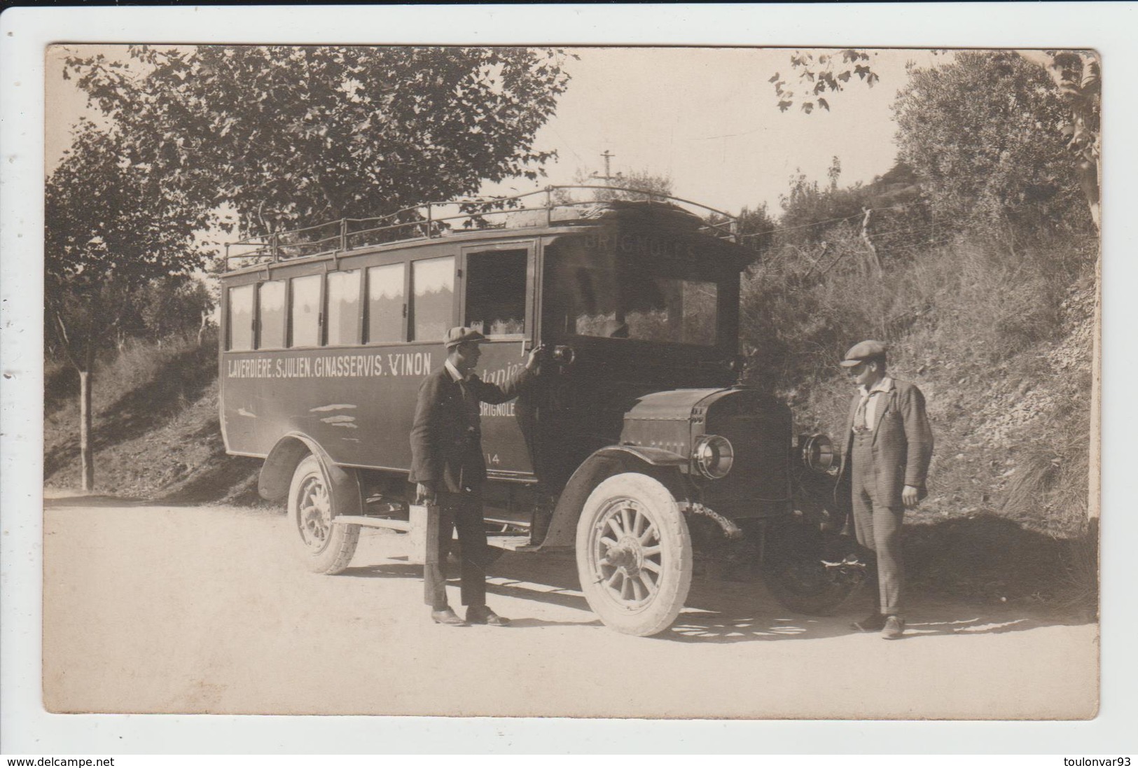 AUTOBUS POUR BRIGNOLES - VAR - LIGNE AUTOCAR LA VERDIERE SAINT JULIEN GINASSERVIS VINON - CARTE PHOTO - Brignoles