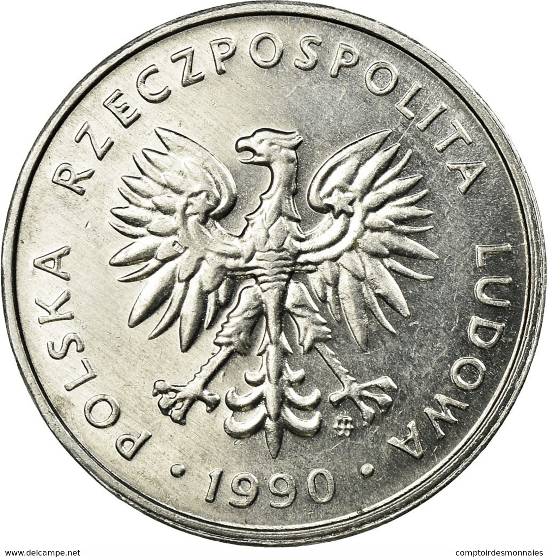 Monnaie, Pologne, 5 Zlotych, 1990, Warsaw, SUP, Aluminium, KM:81.3 - Pologne