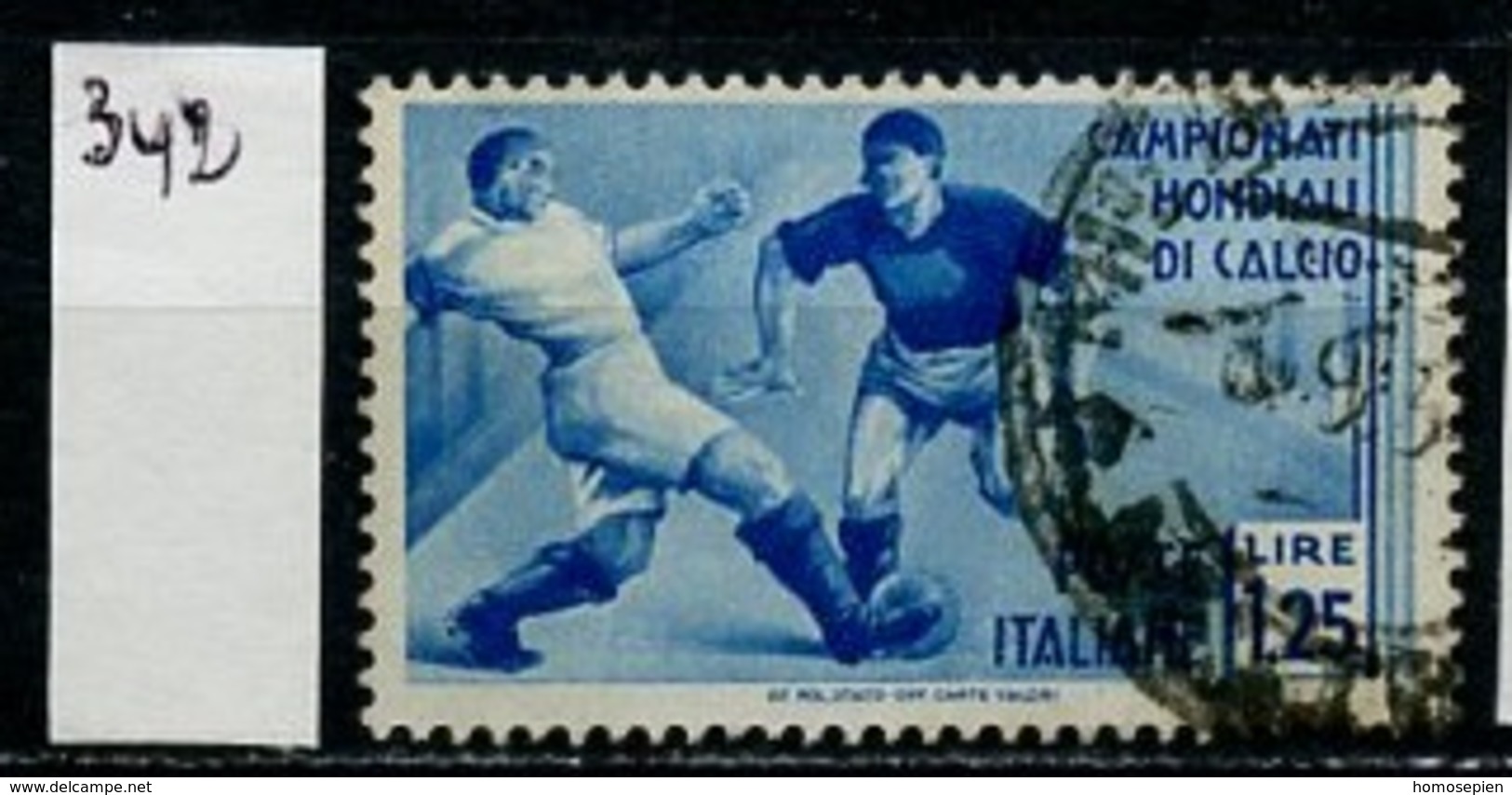 Italie - Italy - Italien 1934 Y&T N°342 - Michel N°483 (o) - 1,25l Joueurs De Football - Usados