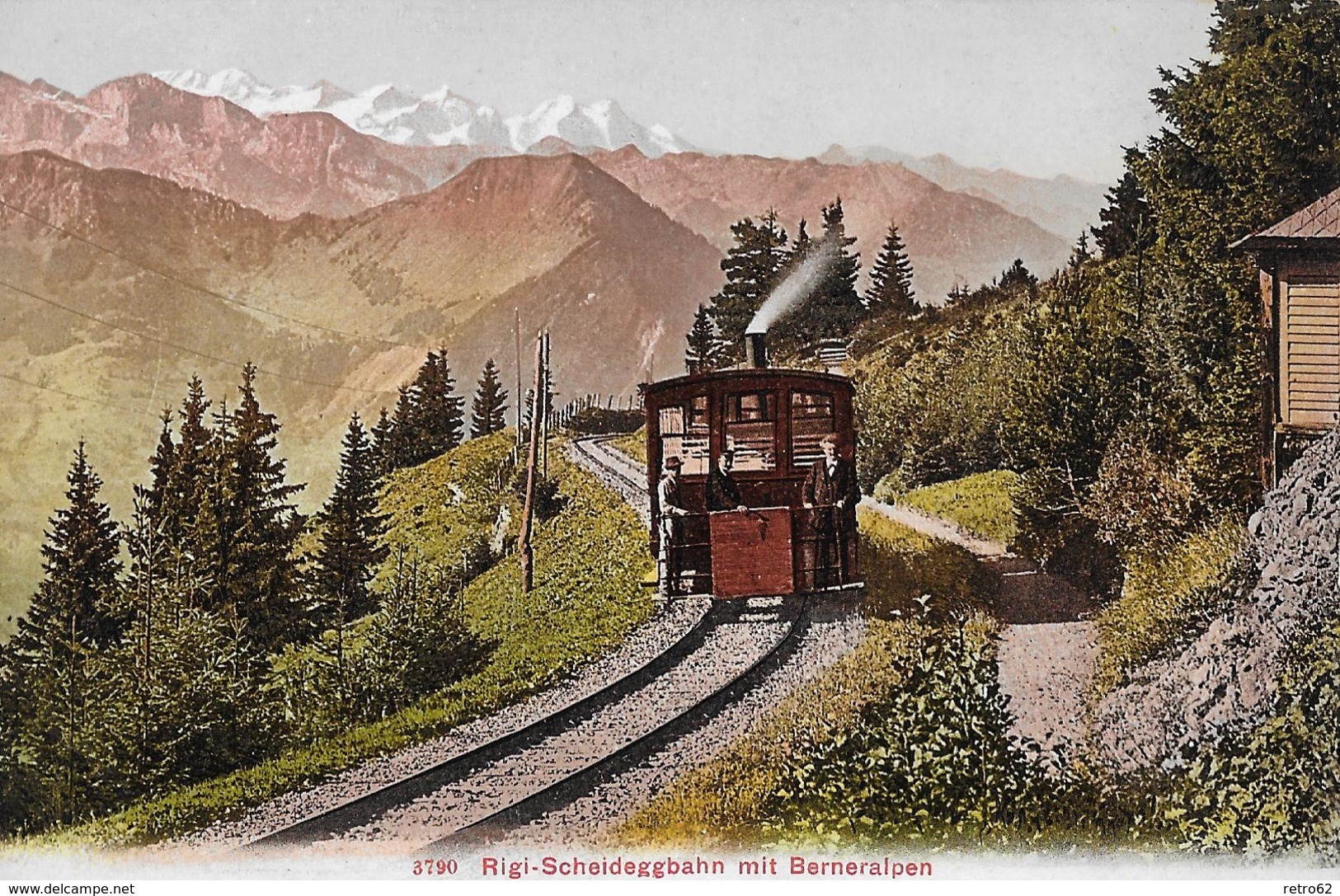 RIGI - SCHEIDEGG → Dampf-Bahn Unterwegs Nach Der Rigi-Scheidegg, Ca.1910 - Andere & Zonder Classificatie