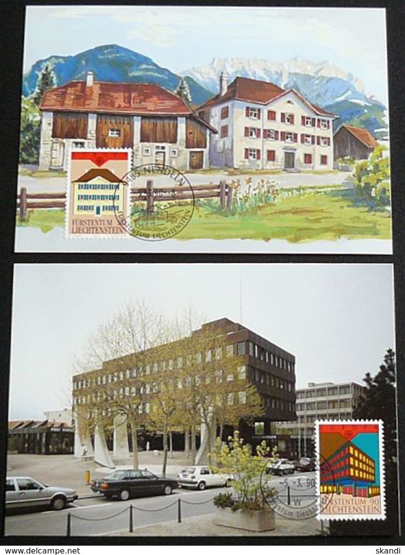 LIECHTENSTEIN 1990 Mi-Nr. 984/85 Maximumkarten MK/MC 93 - 1990