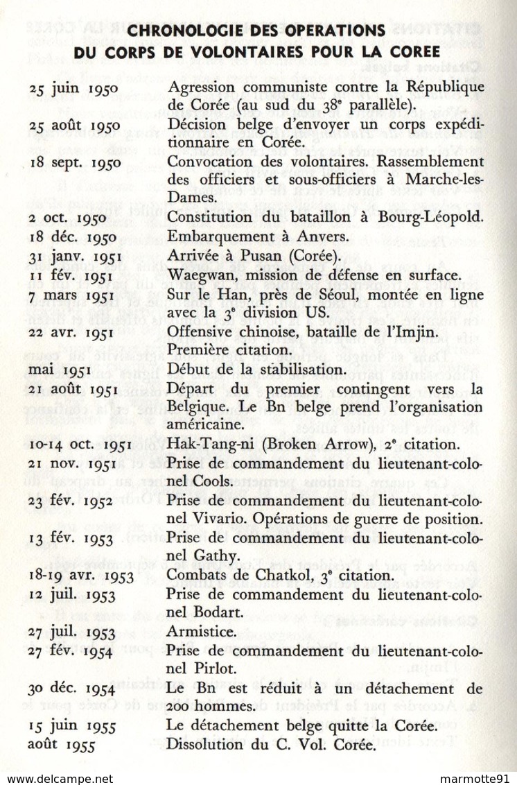 HISTORIQUE  LES BELGES EN COREE  ONU - Français