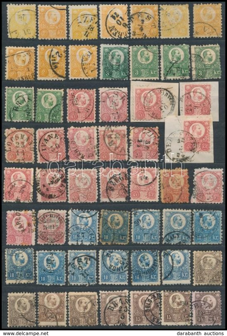 O 1871 Réznyomat 6 Sor Színváltozatokkal, Többletpéldányokkal, összesen 63 Bélyeg (min. 150.000) / Engraved Issue Mi 8-1 - Autres & Non Classés