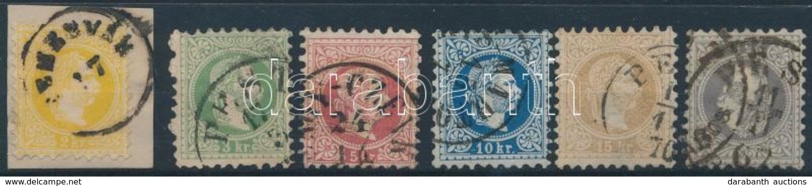 O 1867 2kr - 25kr 6 érték,  A 2 Kr Kivágáson (~83.000) - Autres & Non Classés