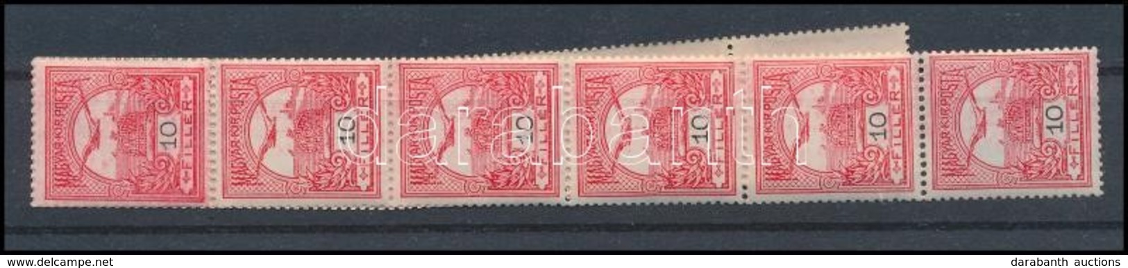 ** 1909 Turul 10f Tekercsbélyeg, 11-es Csík (26.000+) - Other & Unclassified