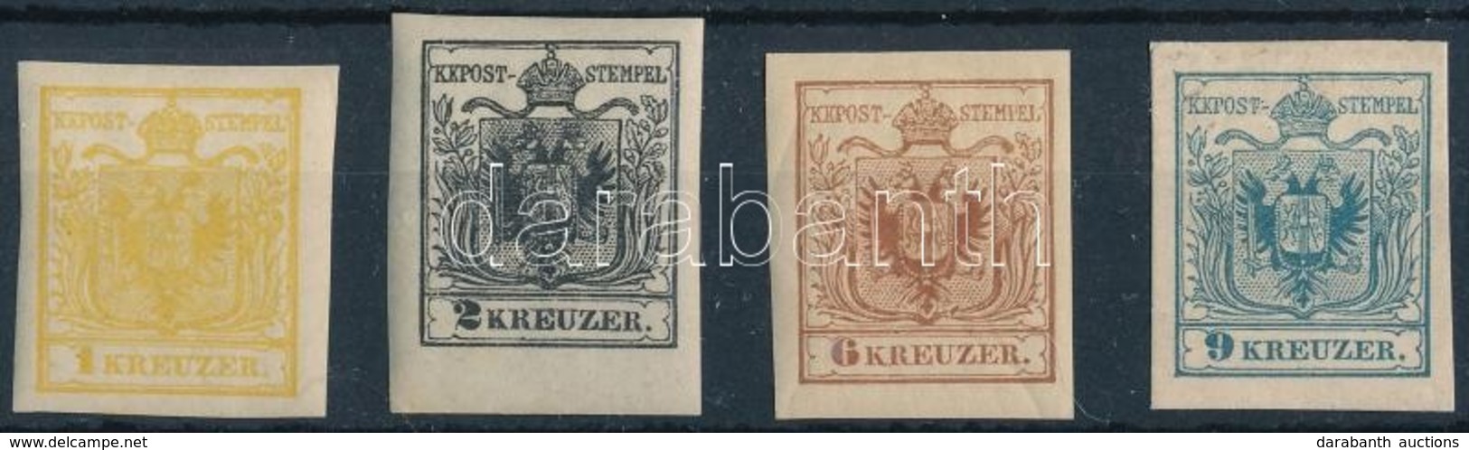 ** (*) 1850 1kr, 2kr, 6kr Postatiszta és 9kr Gumi Nélküli újnyomat - Autres & Non Classés