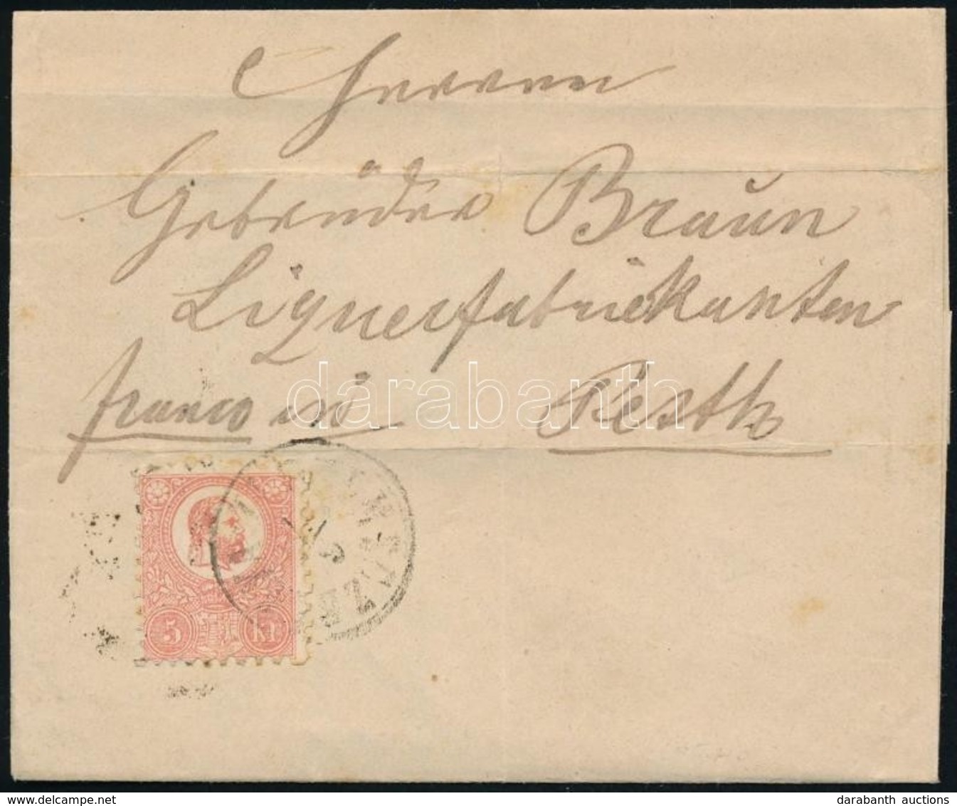 1871 Kőnyomat 5kr Levélen 'SELMECZBÁNYA' - Sonstige & Ohne Zuordnung