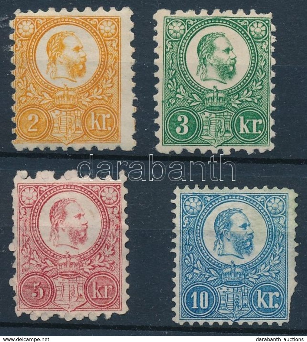 (*) * 1871 Réznyomat Falcos / Hinged 2kr + 3kr (sarokhibák / Corner Faults) és Gumi Nélküli / Without Gum 5kr és újnyoma - Other & Unclassified