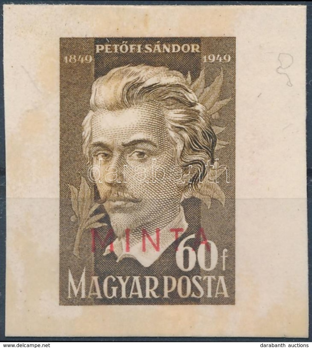 1949 Petőfi Sándor 60f MINTA Bélyeg Kartonon - Other & Unclassified