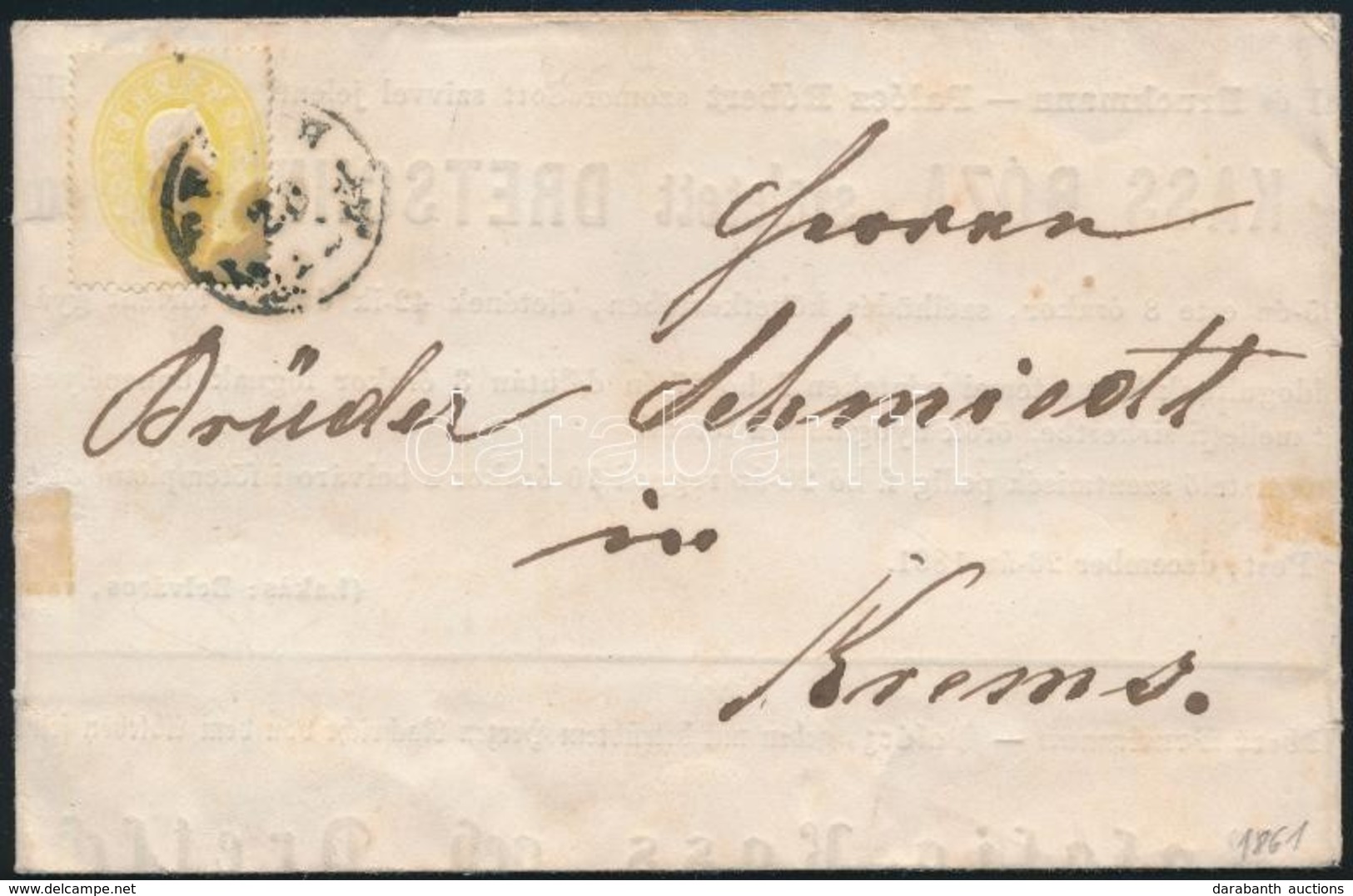 1861 2kr Nyomtatványon 'PESTH' - 'KREMS' - Other & Unclassified