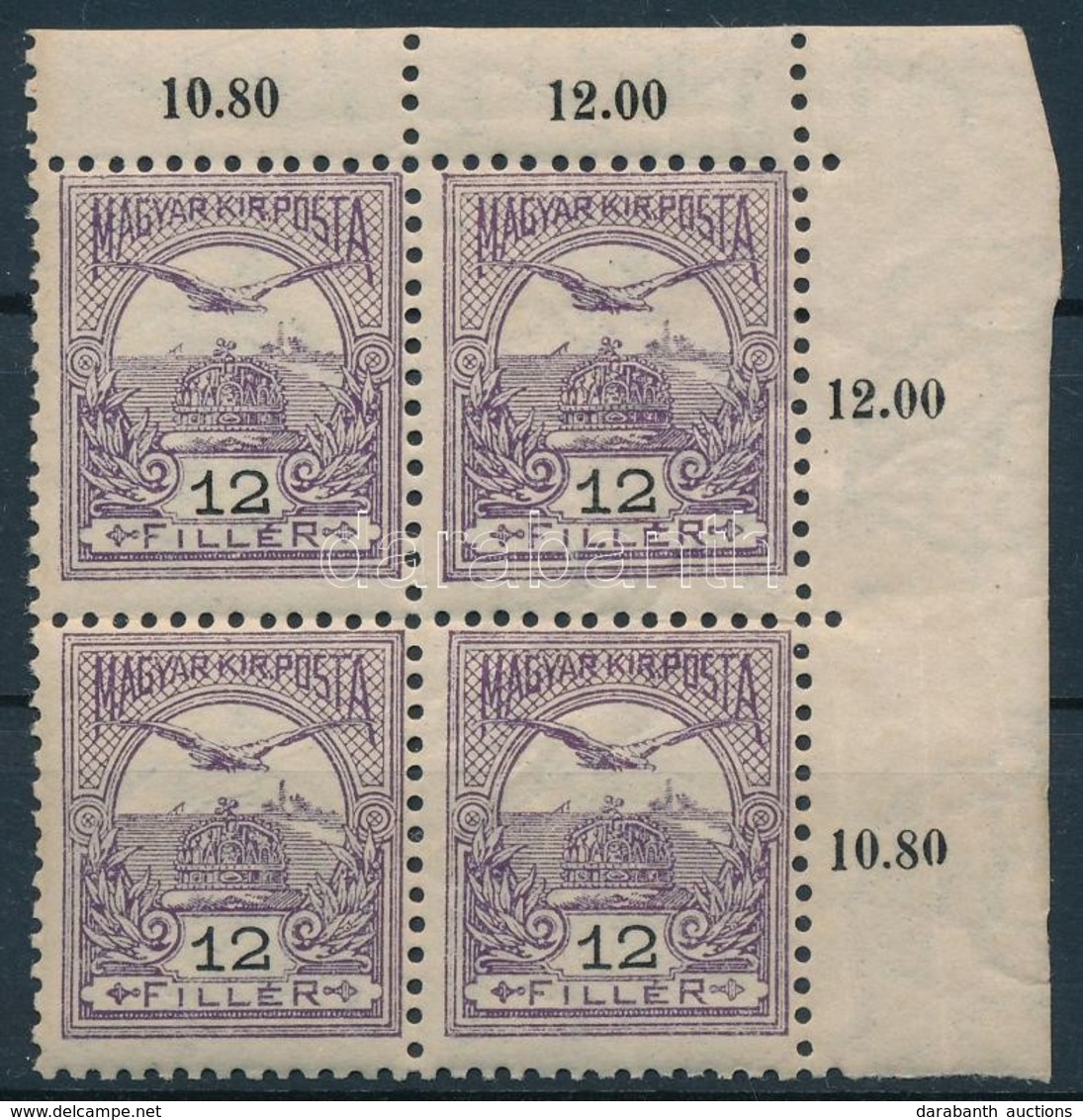 ** 1904 Turul 12f ívsarki Négyestömb - Autres & Non Classés