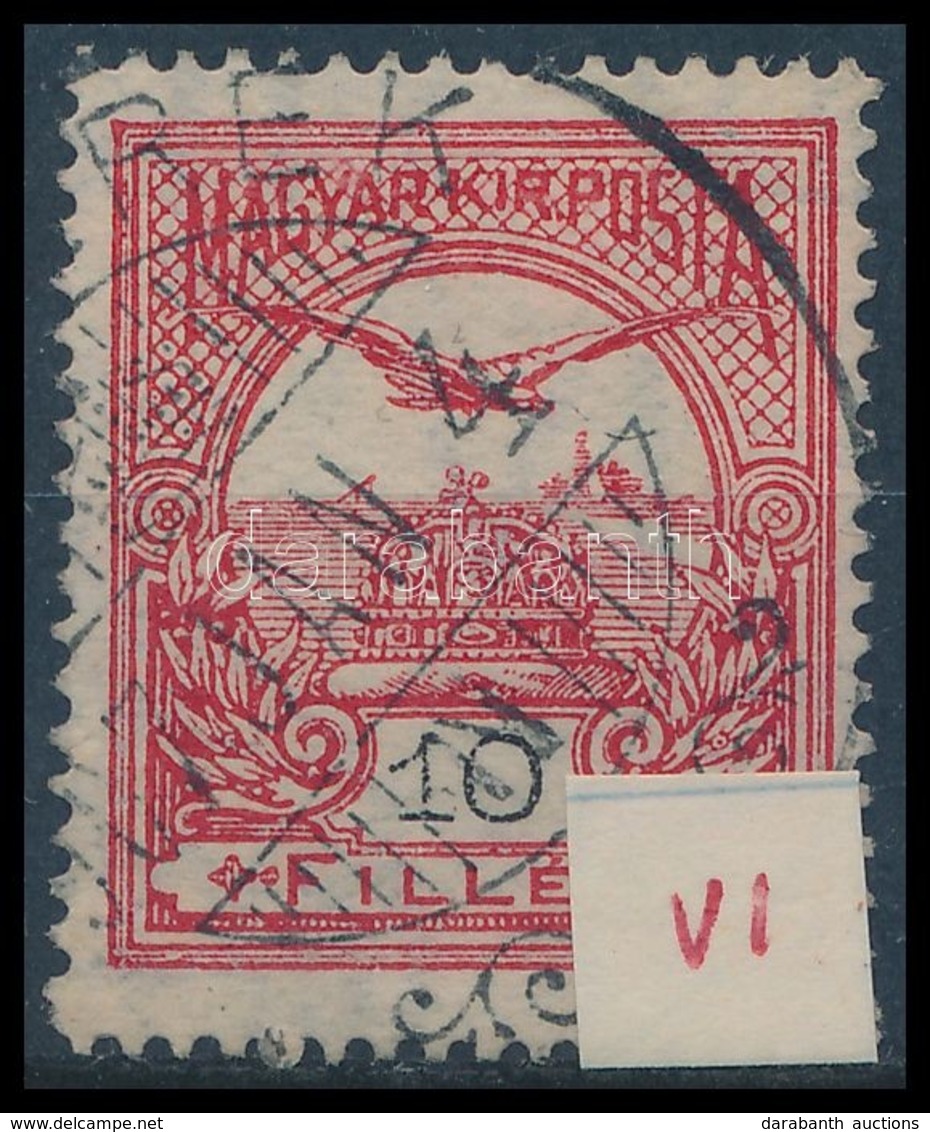 O 1906 Turul 10f Alul Hosszúra Fogazva VI. Vízjelállással - Other & Unclassified