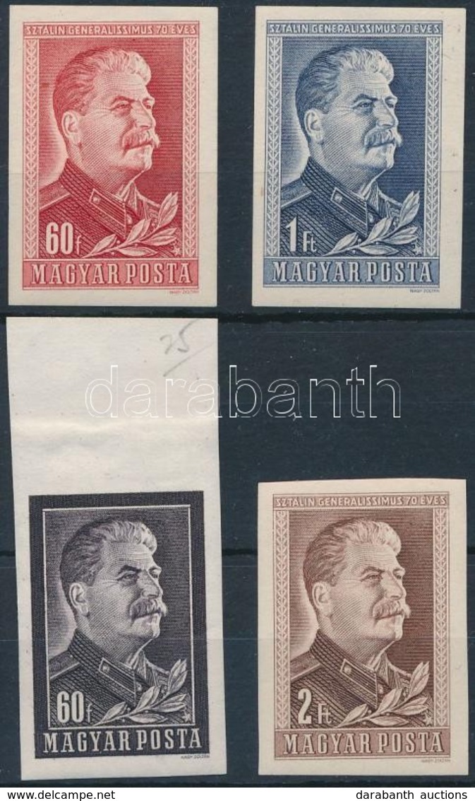 ** * 1949/1950 Sztálin Vágott Sor + 1953 Sztálin-gyász ívszéli Vágott Bélyeg (9.000) (2Ft Postatiszta) - Other & Unclassified