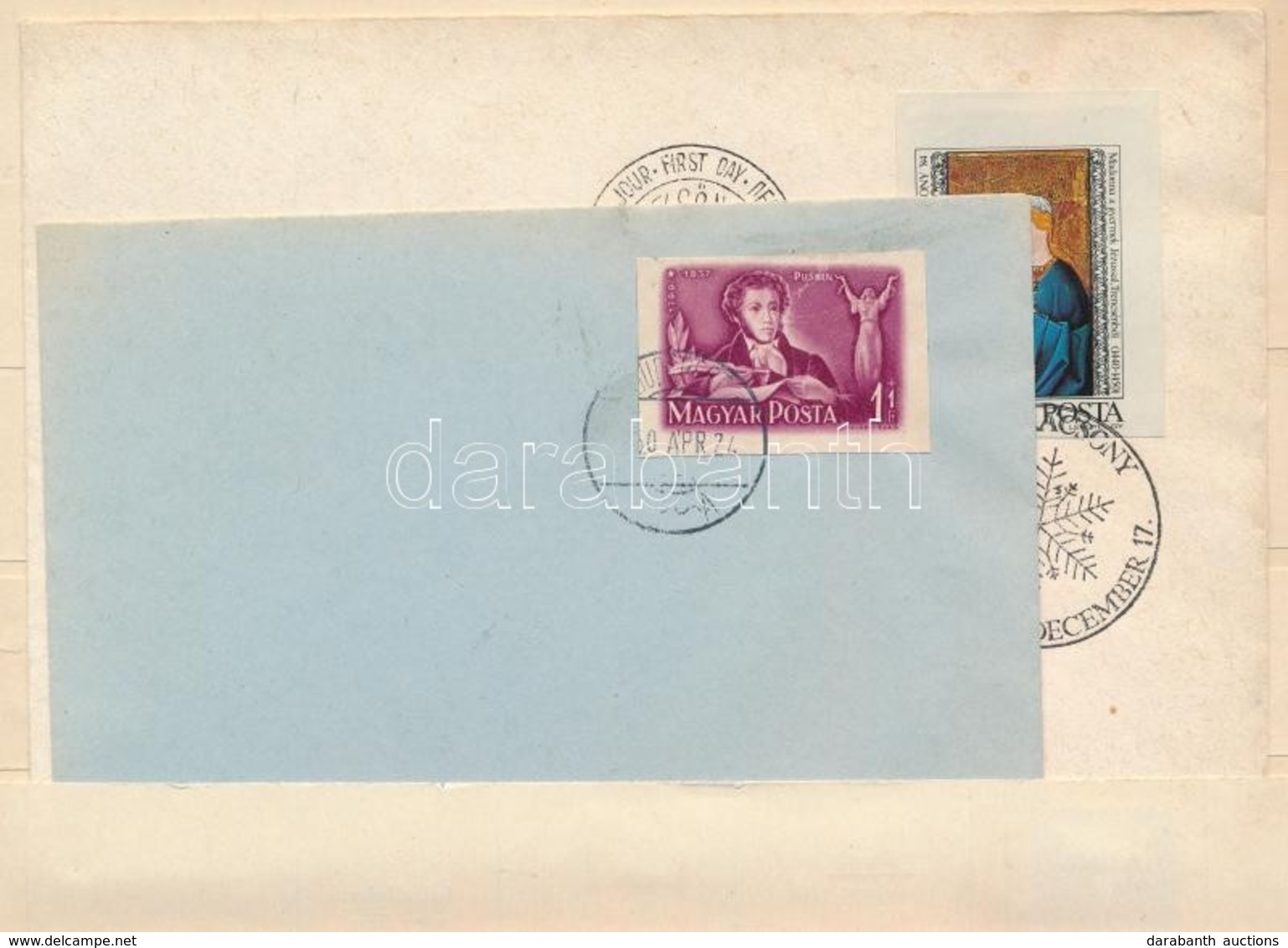 1949/1984 Puskin és Karácsony FDC Vágott Bélyegek - Autres & Non Classés