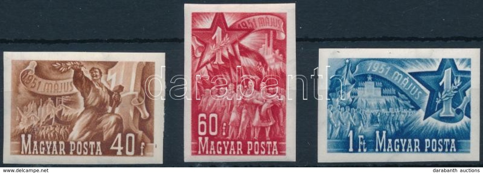 * 1951 Május 1. (II.) Vágott Sor (9.000) (40f Betapadás) - Other & Unclassified