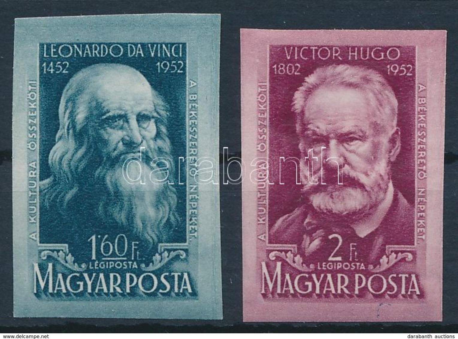 * 1952 Leonardo Da Vinci és Victor Hugo Vágott Sor (9.000) - Other & Unclassified